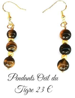 Pendants oeil du tigre