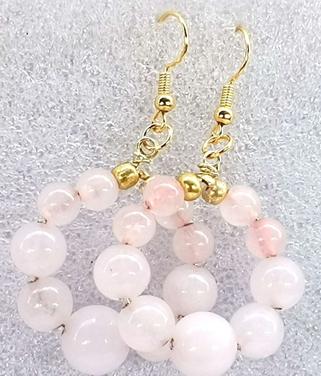 Boucles d Oreilles Quartz rose